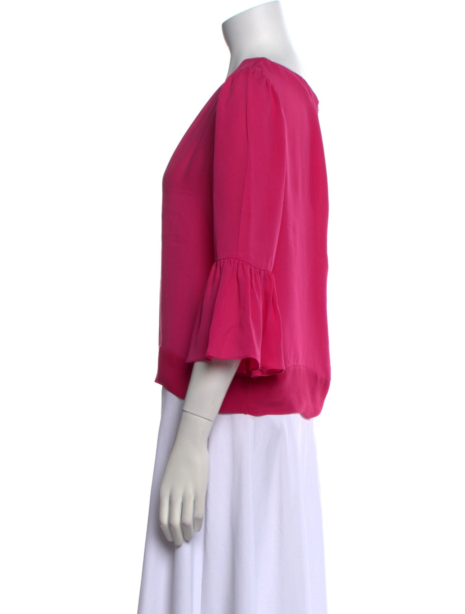 Alice + Olivia Silk V-Neck Blouse