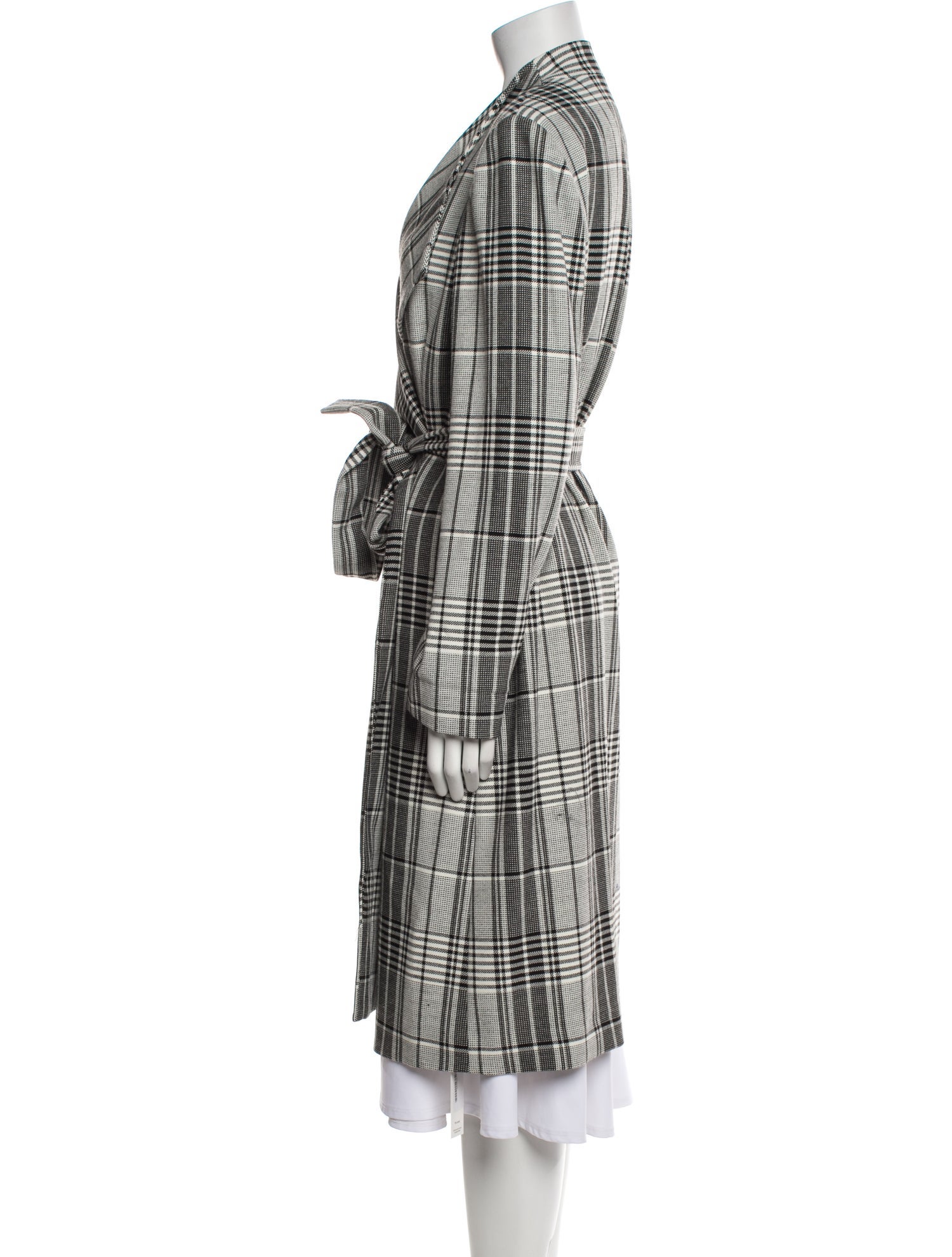 Alice + Olivia Plaid Print Trench Coat