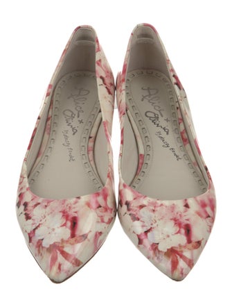 Alice + Olivia Embossed Leather Floral Print Ballet Flats