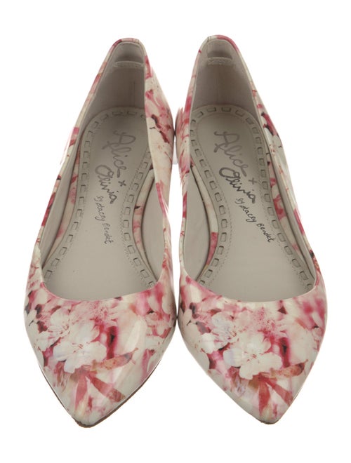 Alice + Olivia Embossed Leather Floral Print Ballet Flats