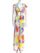 Alice + Olivia Colorblock Pattern Plunge Neckline Jumpsuit