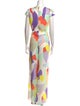 Alice + Olivia Colorblock Pattern Plunge Neckline Jumpsuit