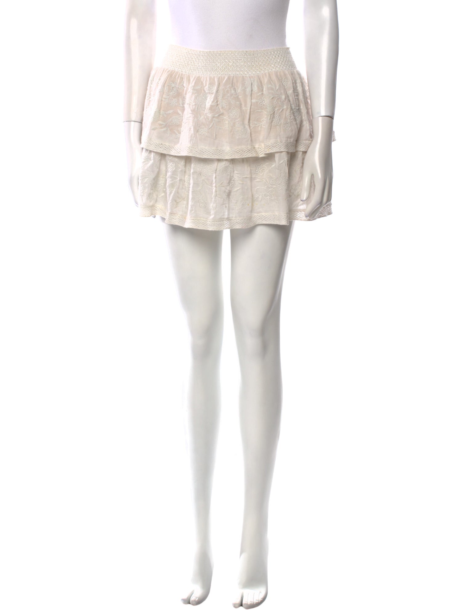 Alice + Olivia Embroidered Accent Mini Skirt