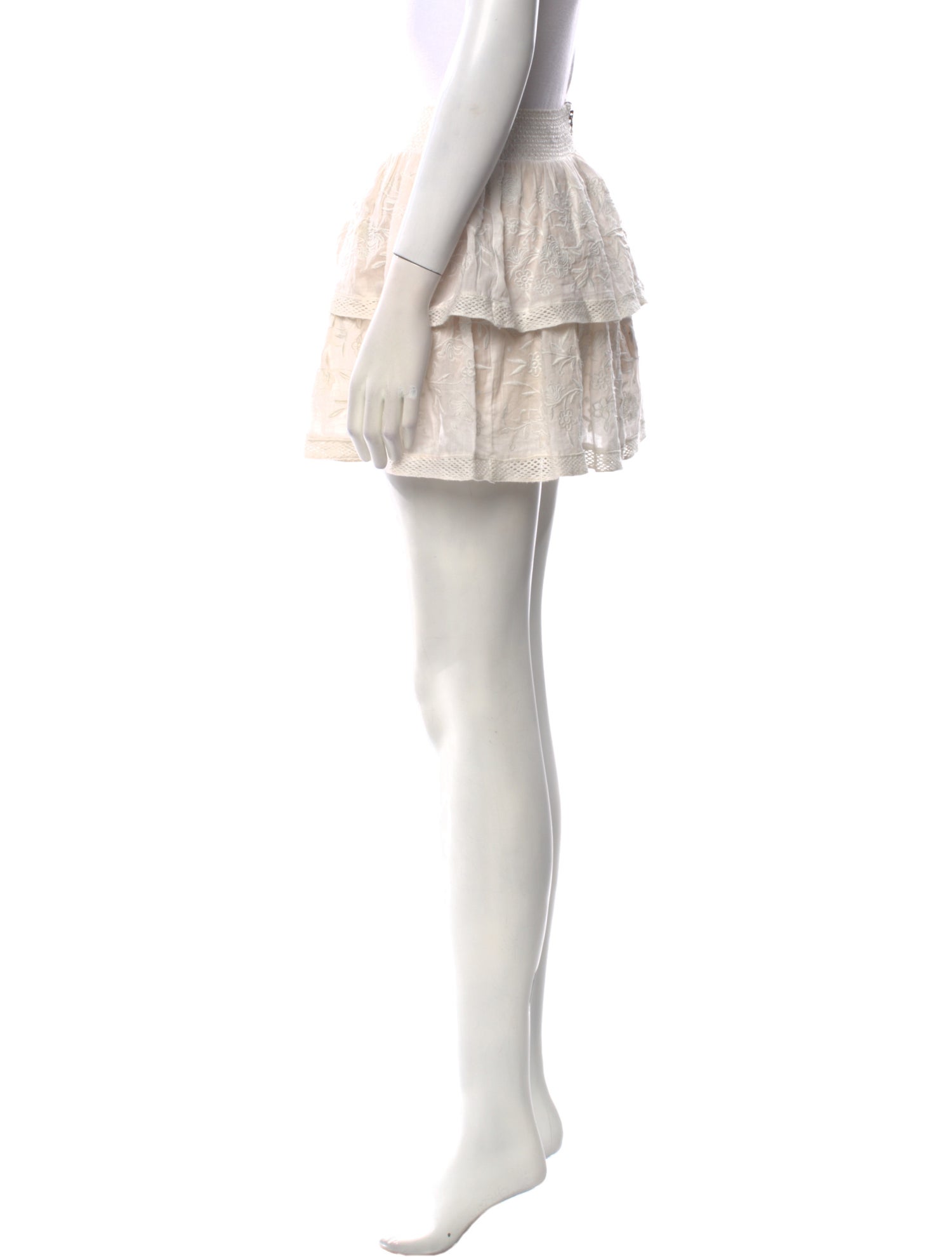 Alice + Olivia Embroidered Accent Mini Skirt