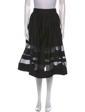 Alice + Olivia Mesh Accents Midi Length Skirt