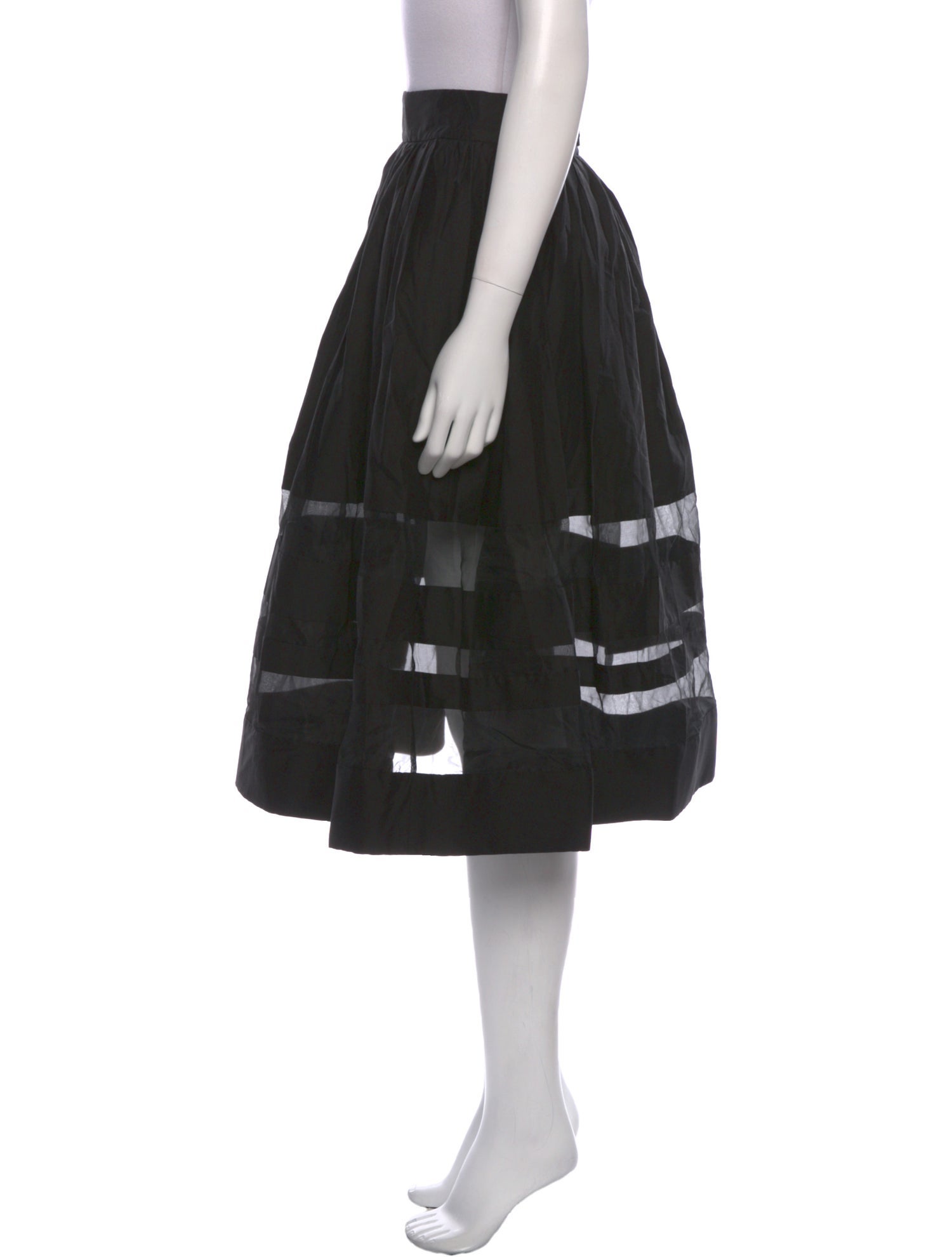 Alice + Olivia Mesh Accents Midi Length Skirt