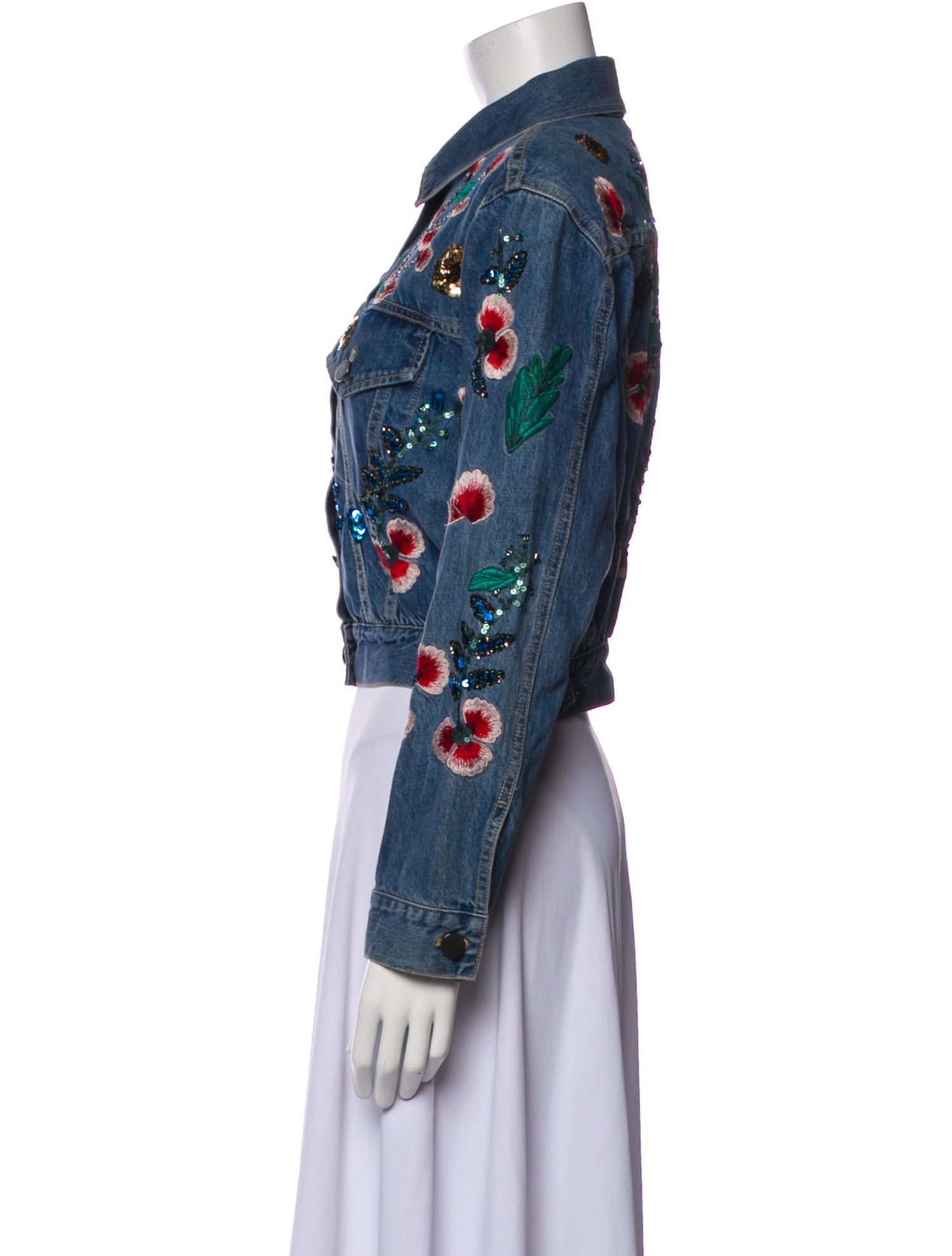 Alice + Olivia Printed Denim Jacket