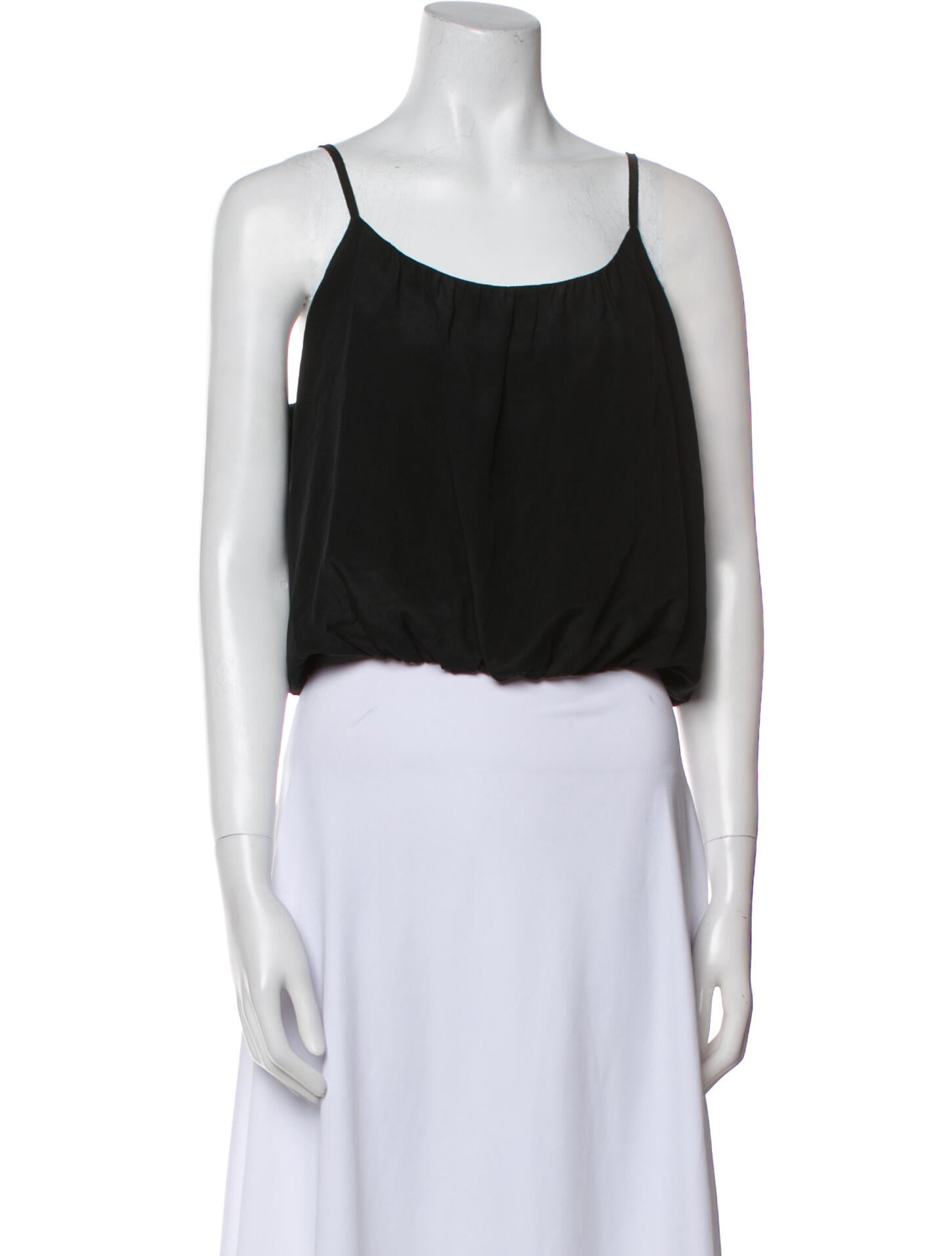 Alice + Olivia Silk Scoop Neck Crop Top