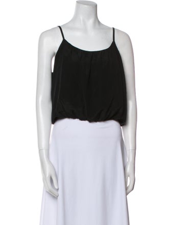 Alice + Olivia Silk Scoop Neck Crop Top