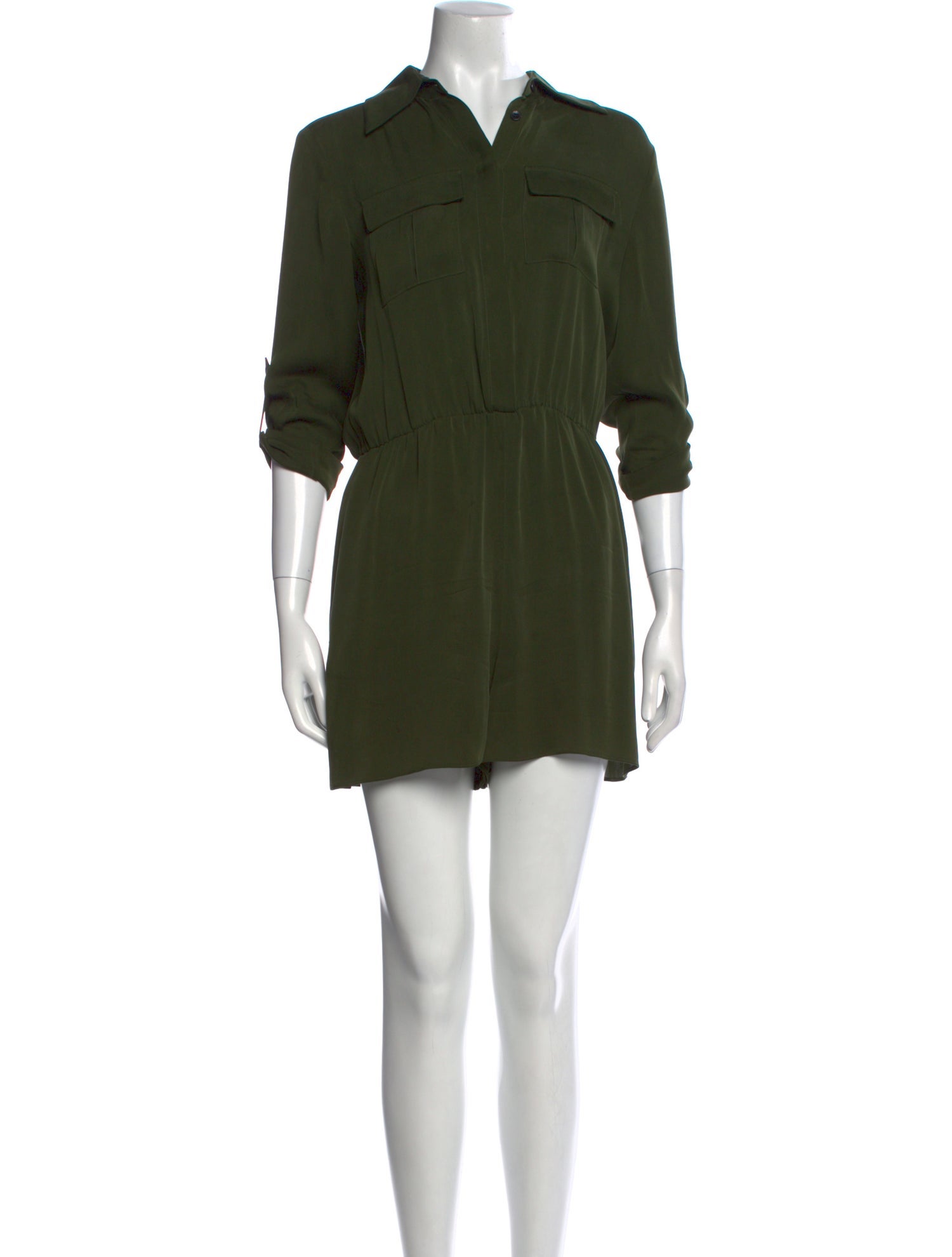 Alice + Olivia Silk V-Neck Romper