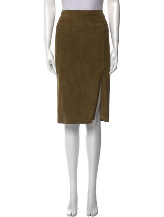 Alice + Olivia Lamb Leather Knee-Length Skirt