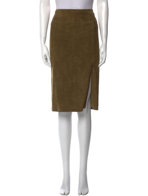 Alice + Olivia Lamb Leather Knee-Length Skirt