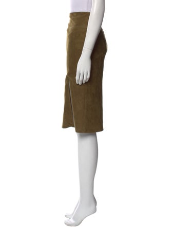 Alice + Olivia Lamb Leather Knee-Length Skirt