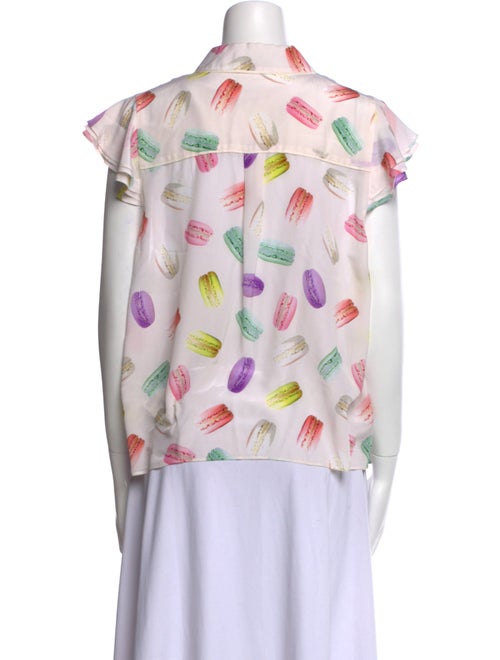 Alice + Olivia Silk Floral Print Button-Up Top