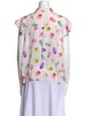 Alice + Olivia Silk Floral Print Button-Up Top
