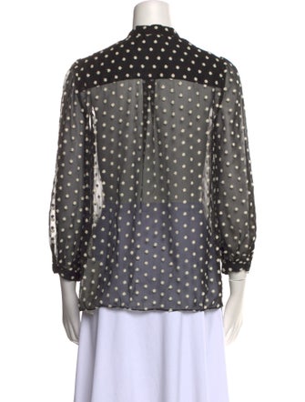 Alice + Olivia Printed V-Neck Button-Up Top