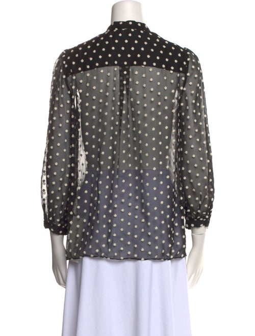 Alice + Olivia Printed V-Neck Button-Up Top