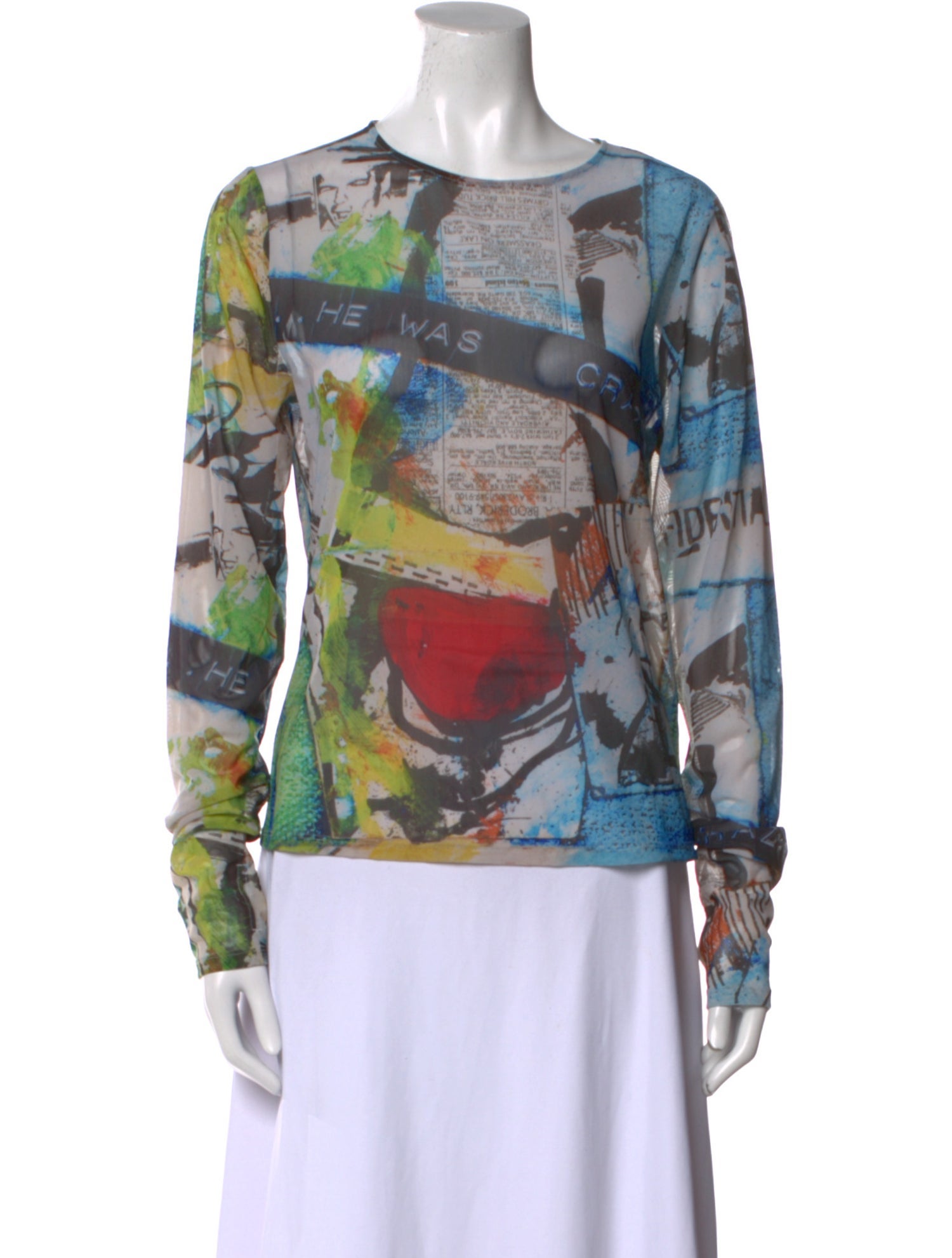 Alice + Olivia Printed Bateau Neckline Blouse
