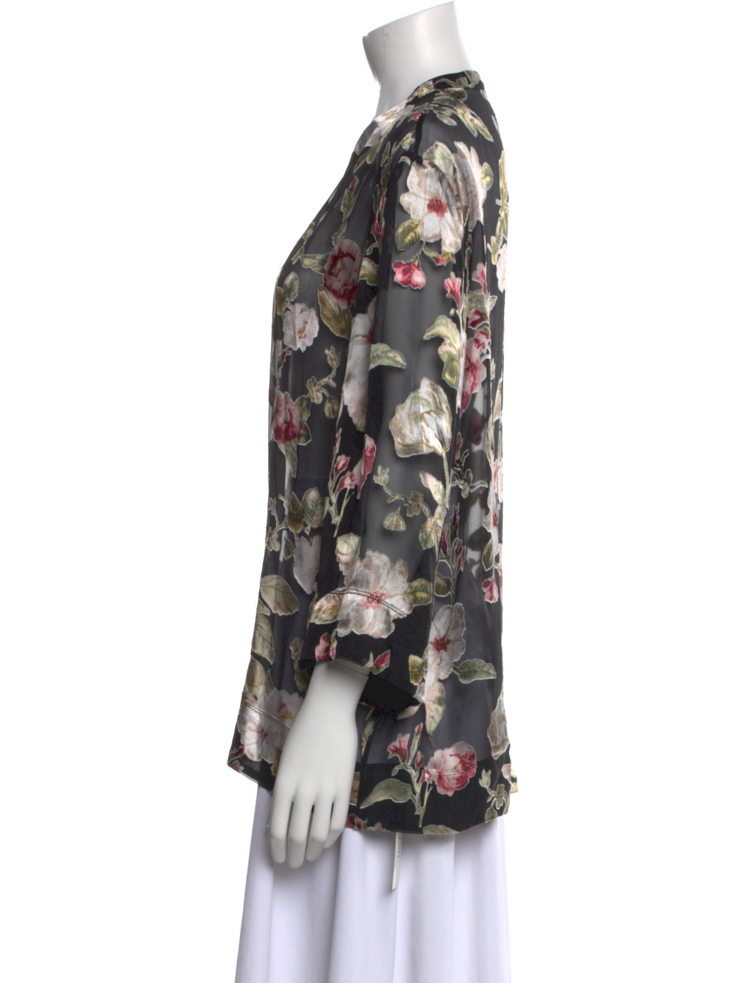 Alice + Olivia Floral Print V-Neck Blouse