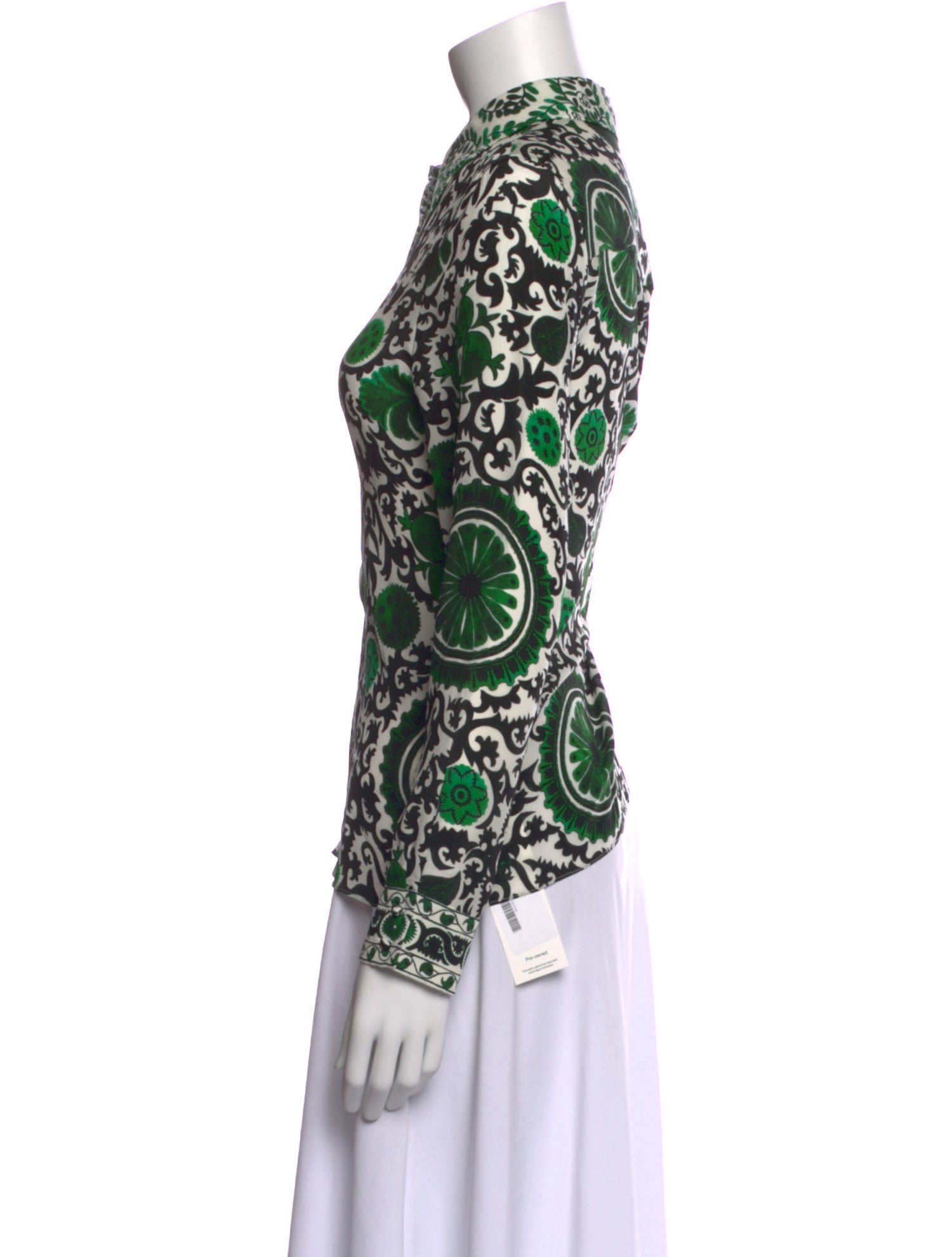 Alice + Olivia Silk Printed Button-Up Top