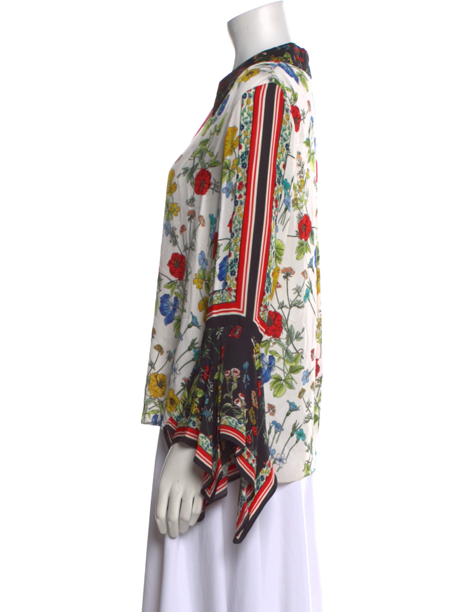 Alice + Olivia Floral Print Long Sleeve Blouse