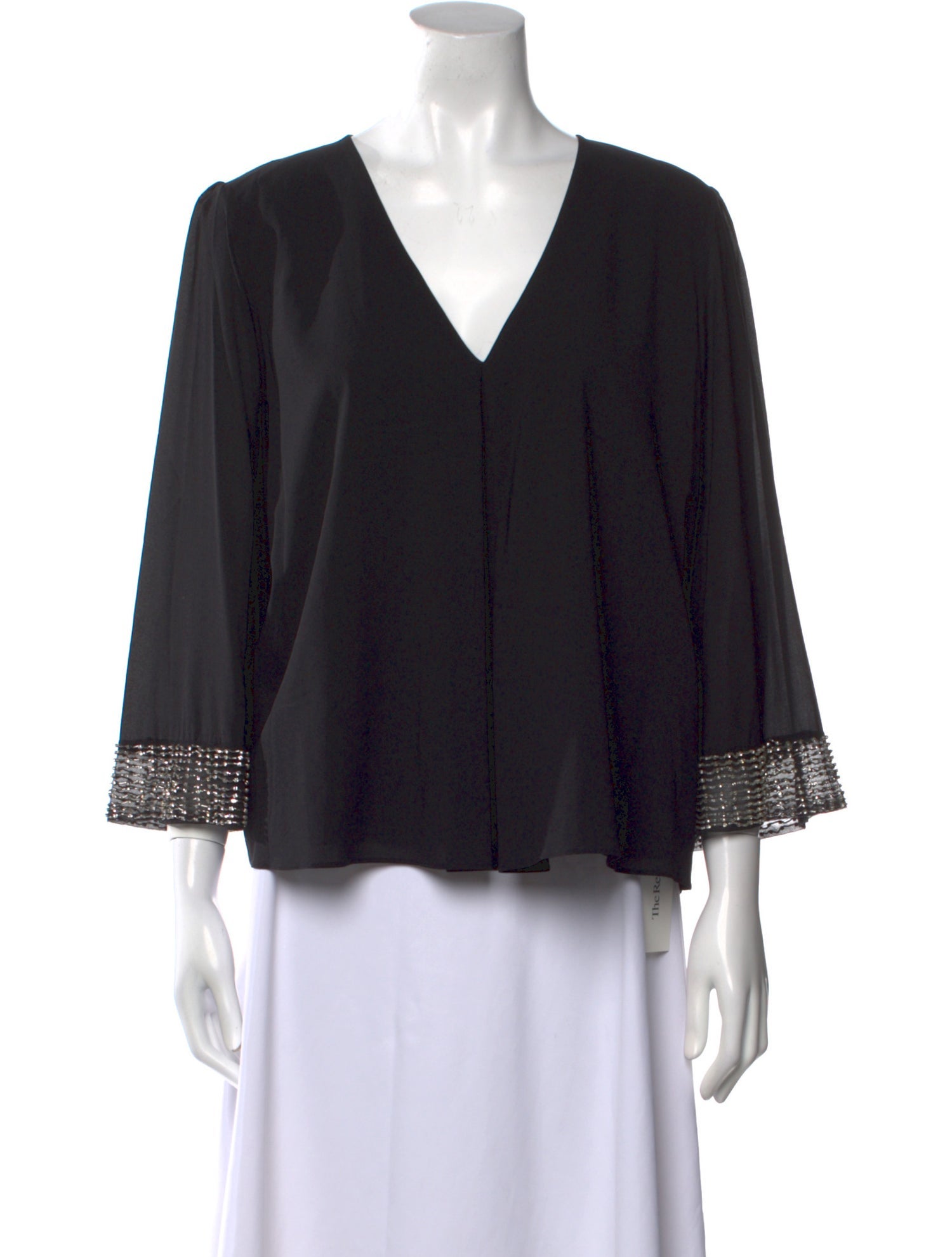 Alice + Olivia Nylon V-Neck Blouse