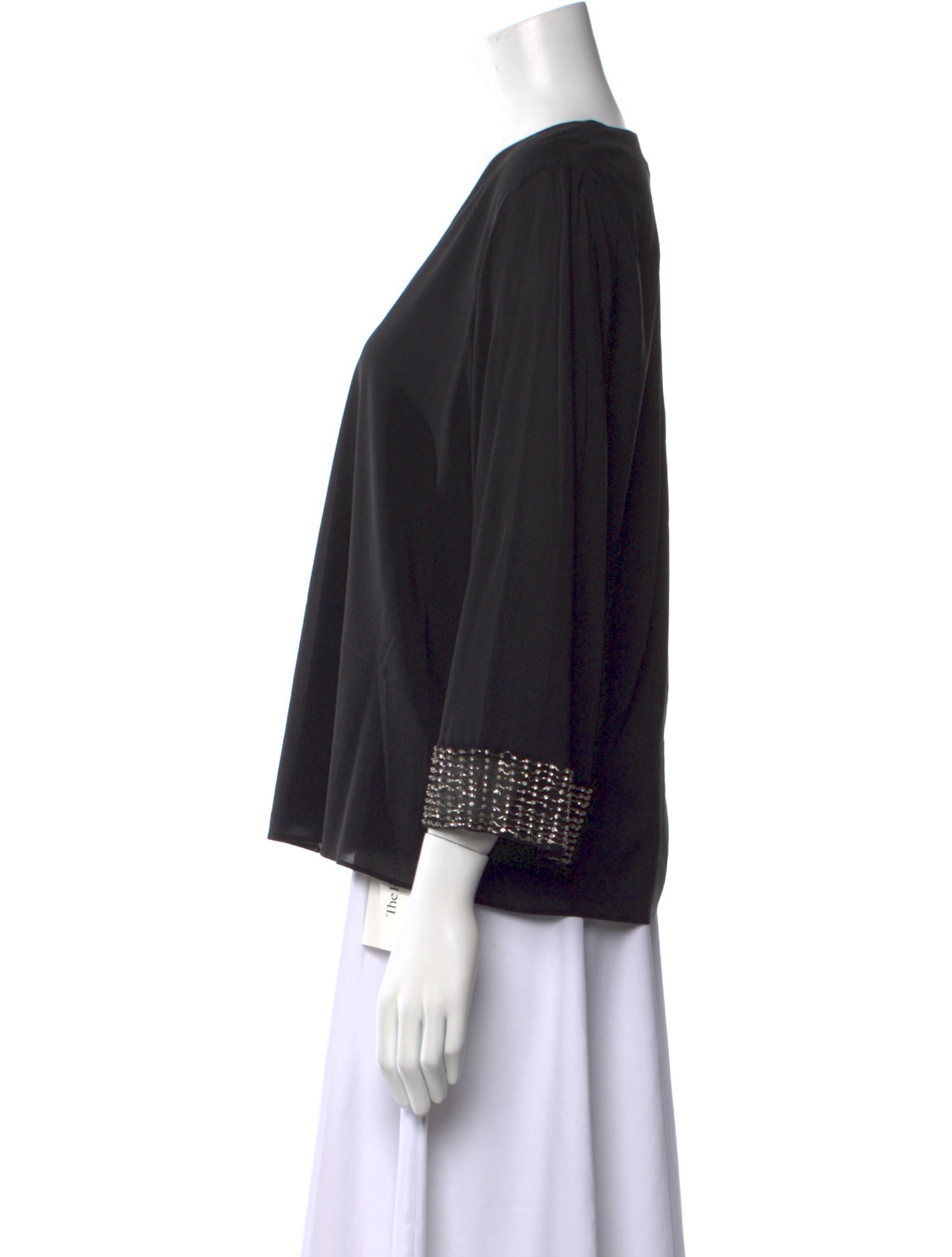 Alice + Olivia Nylon V-Neck Blouse