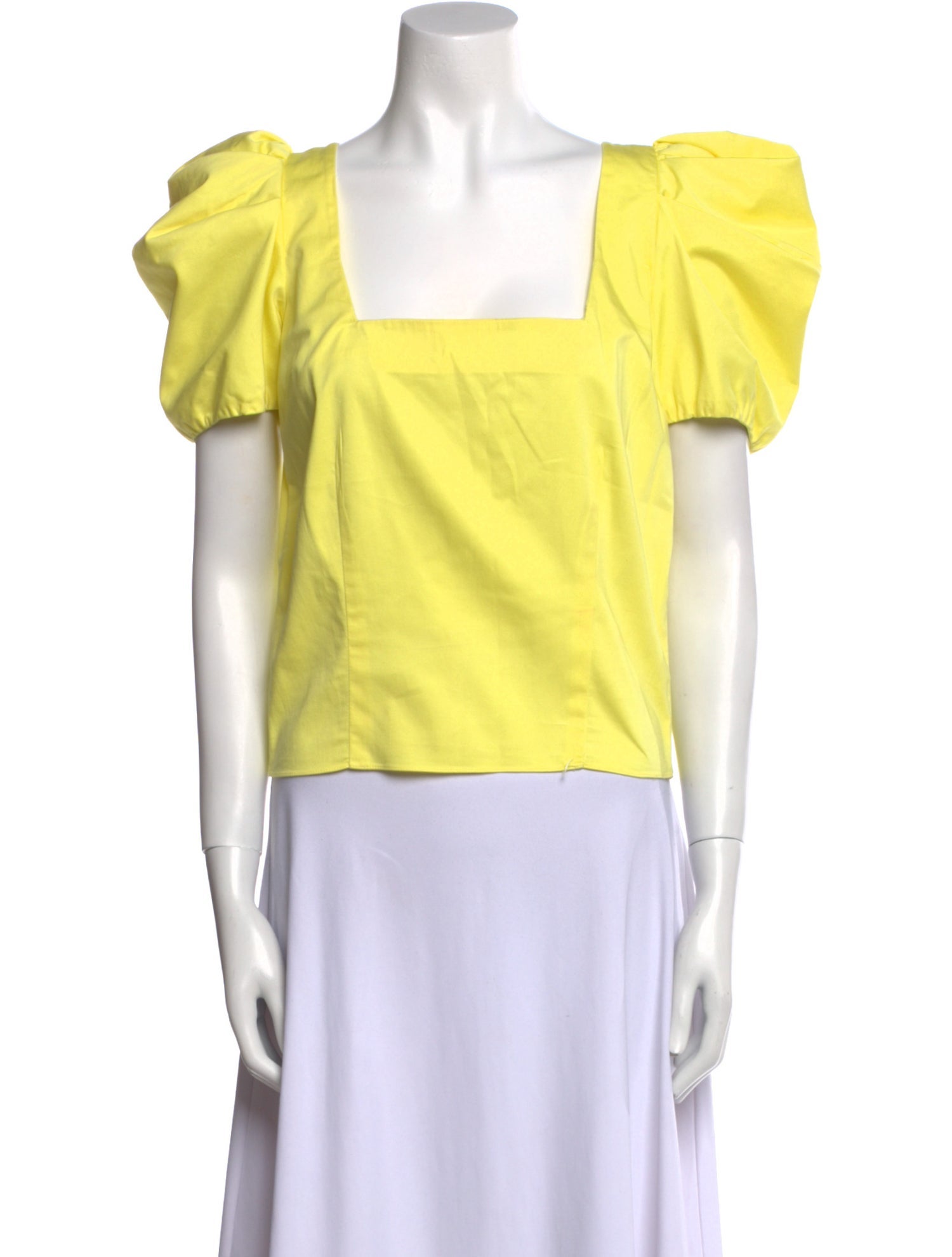 Alice + Olivia Square Neckline Short Sleeve Crop Top