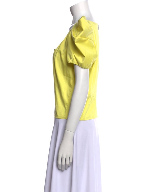 Alice + Olivia Square Neckline Short Sleeve Crop Top