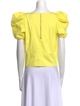 Alice + Olivia Square Neckline Short Sleeve Crop Top