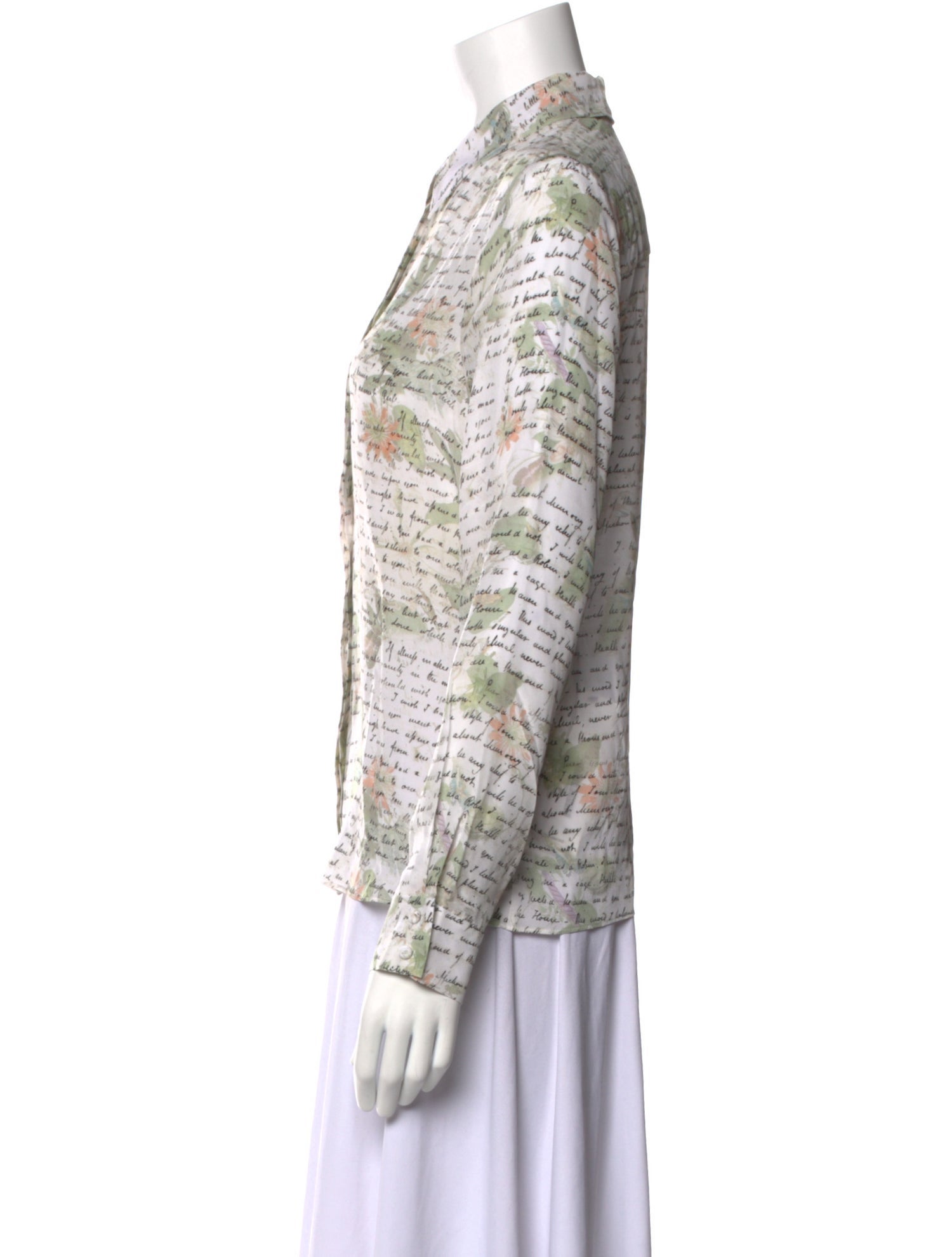 Alice + Olivia Silk Printed Button-Up Top