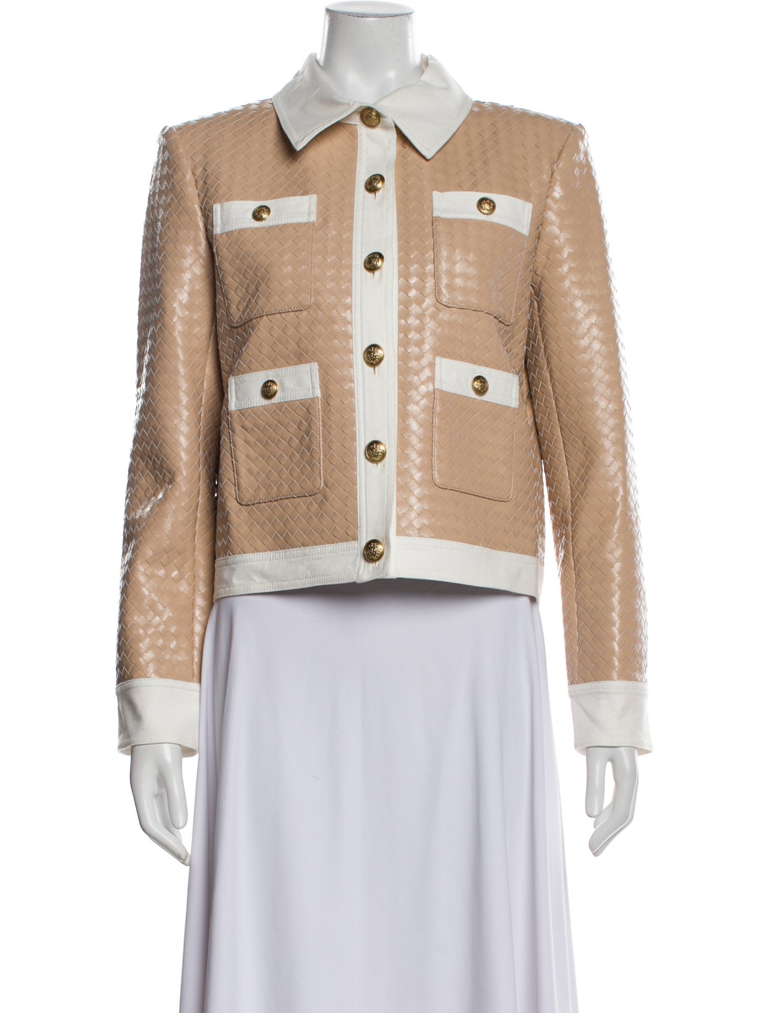 Alice + Olivia Faux Leather Tweed Pattern Jacket w/ Tags