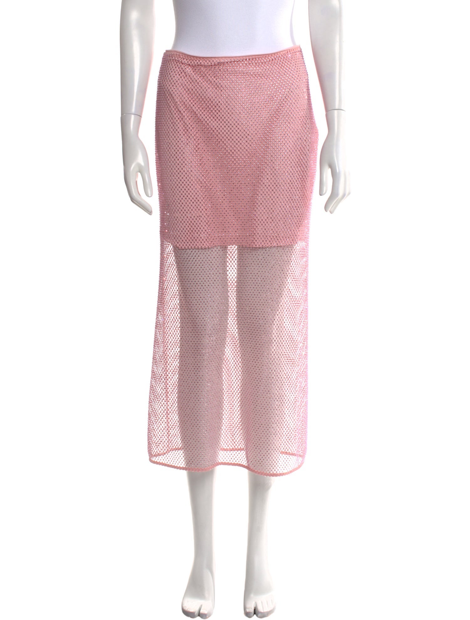 Alice + Olivia Mesh Accents Midi Length Skirt