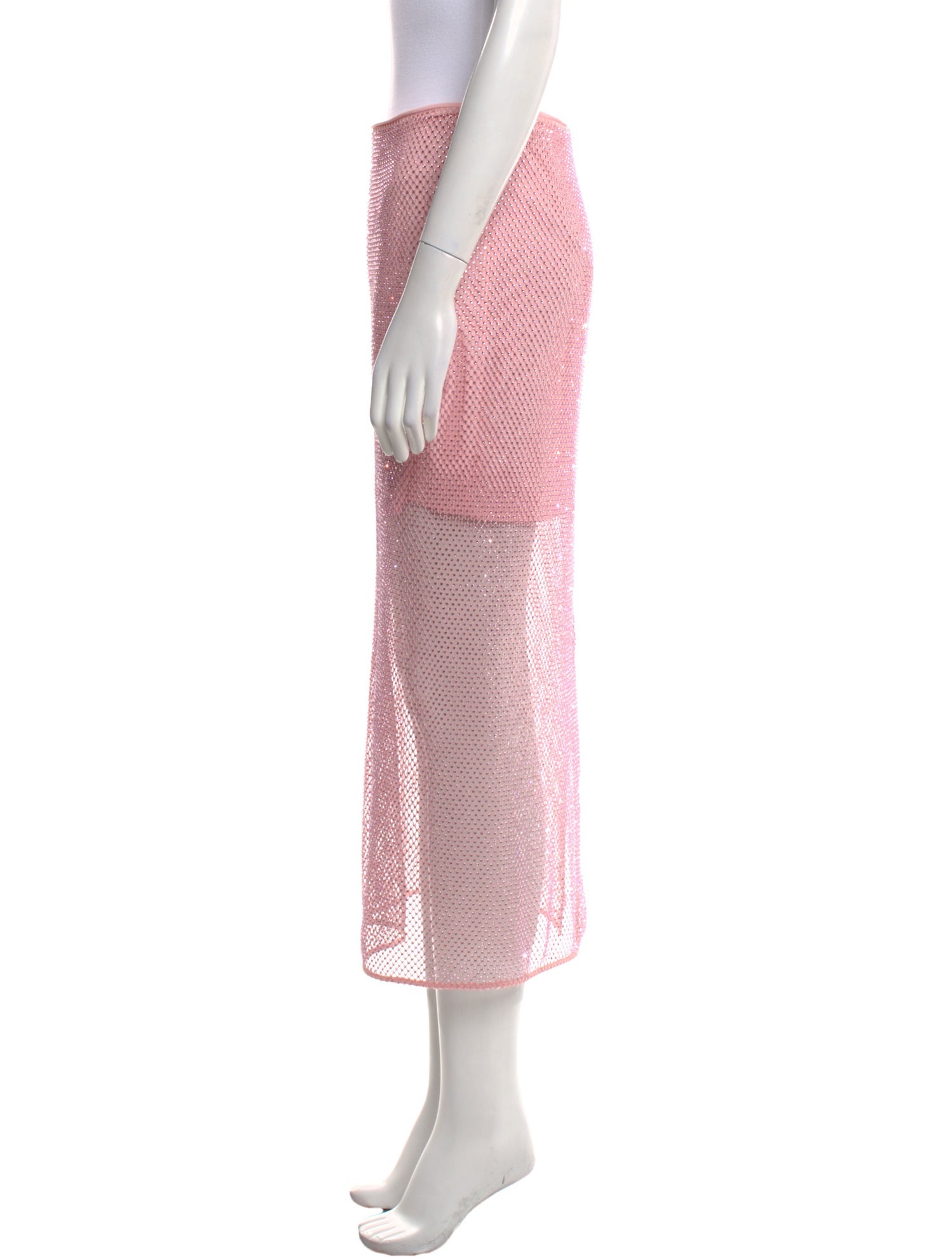 Alice + Olivia Mesh Accents Midi Length Skirt