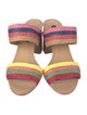 Alice + Olivia Raffia Colorblock Pattern Slides