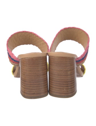 Alice + Olivia Raffia Colorblock Pattern Slides