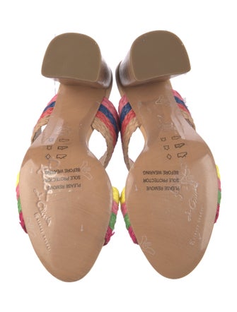 Alice + Olivia Raffia Colorblock Pattern Slides