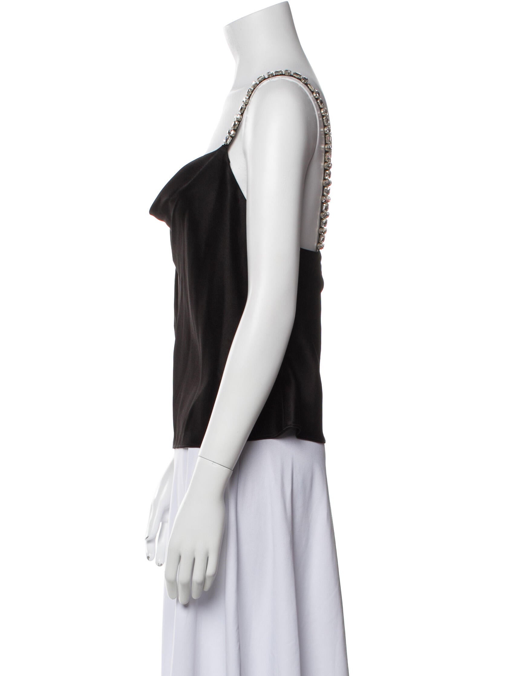 Alice + Olivia Cowl Neck Sleeveless Crop Top