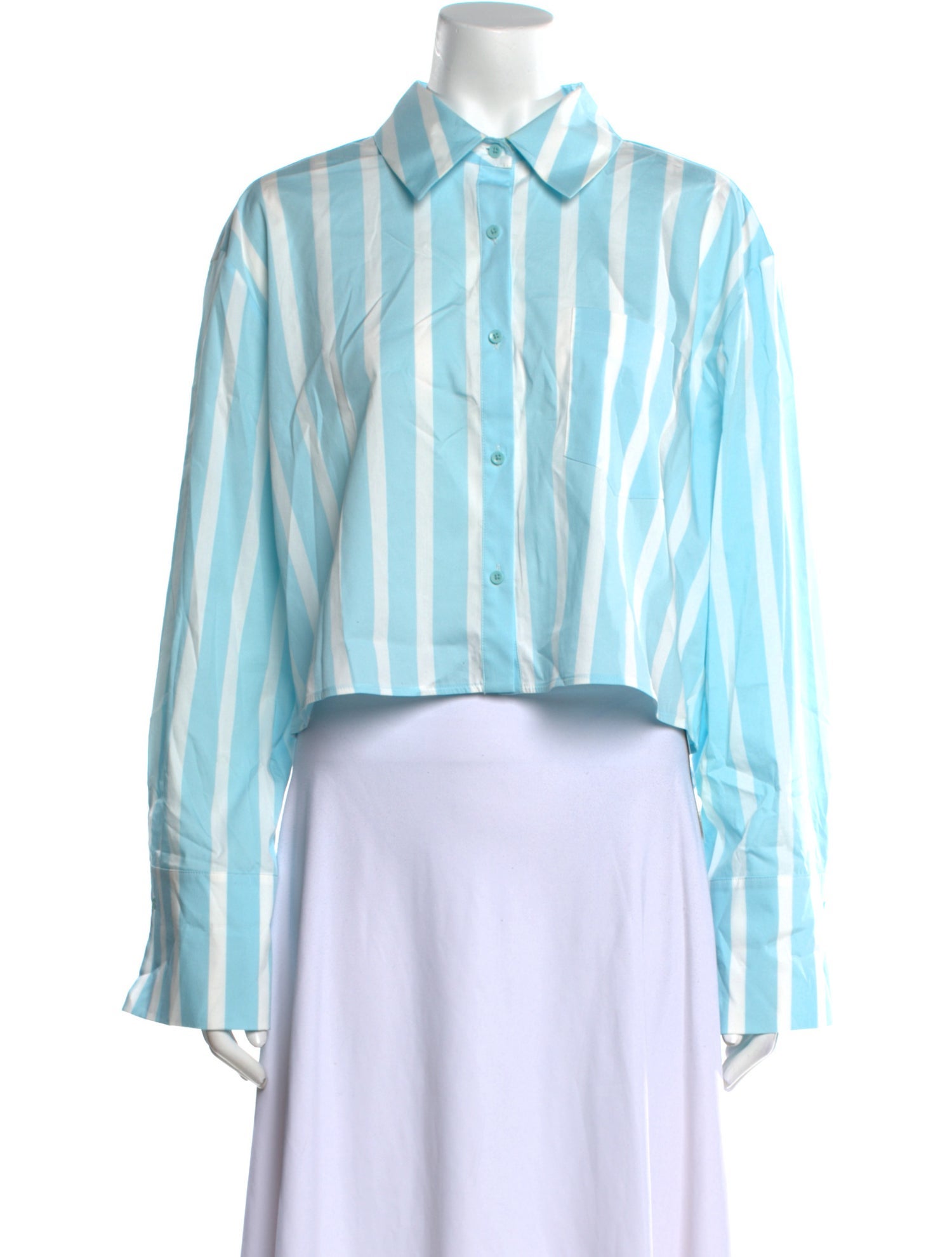 Alice + Olivia Striped Long Sleeve Crop Top