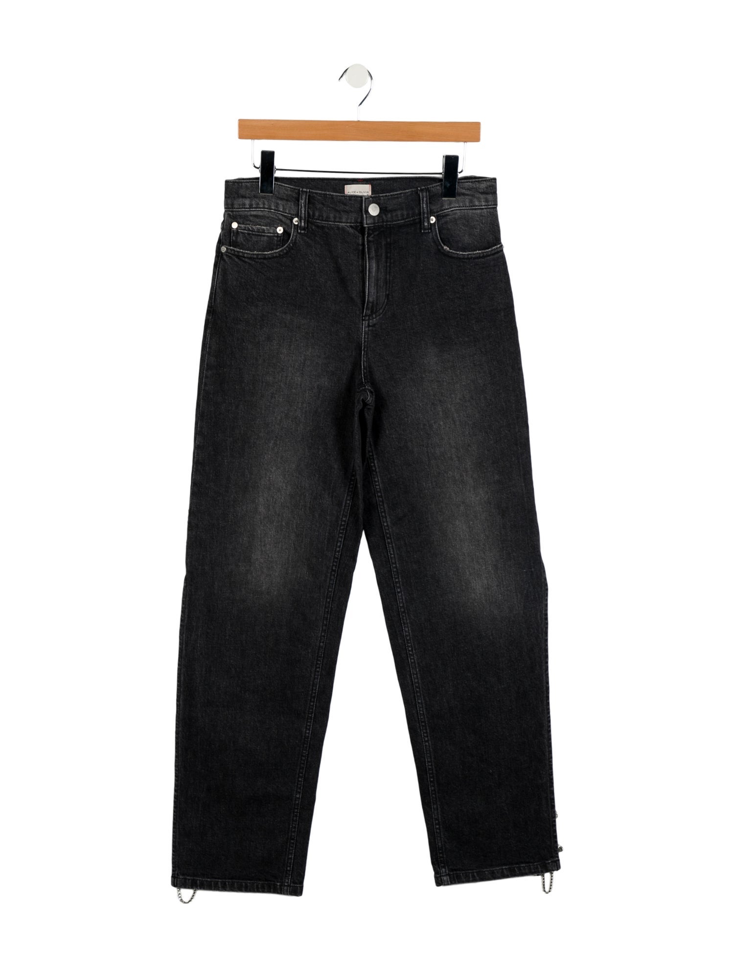 Alice + Olivia Mid-Rise Straight Leg Jeans