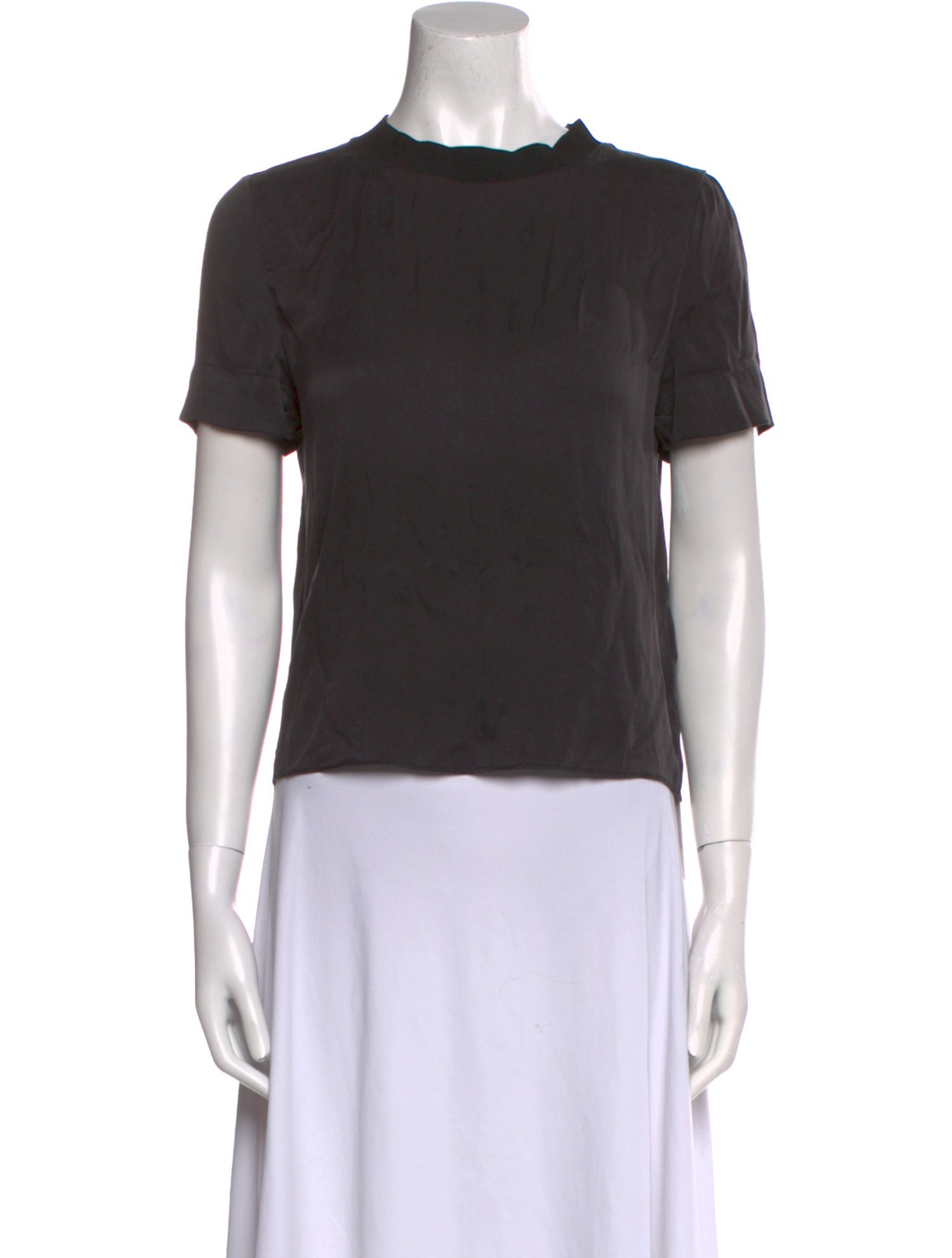 Alice + Olivia Silk Crew Neck T-Shirt