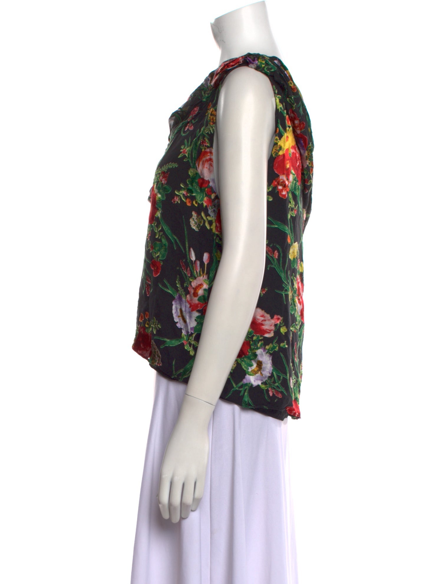 Alice + Olivia Floral Print One-Shoulder Blouse