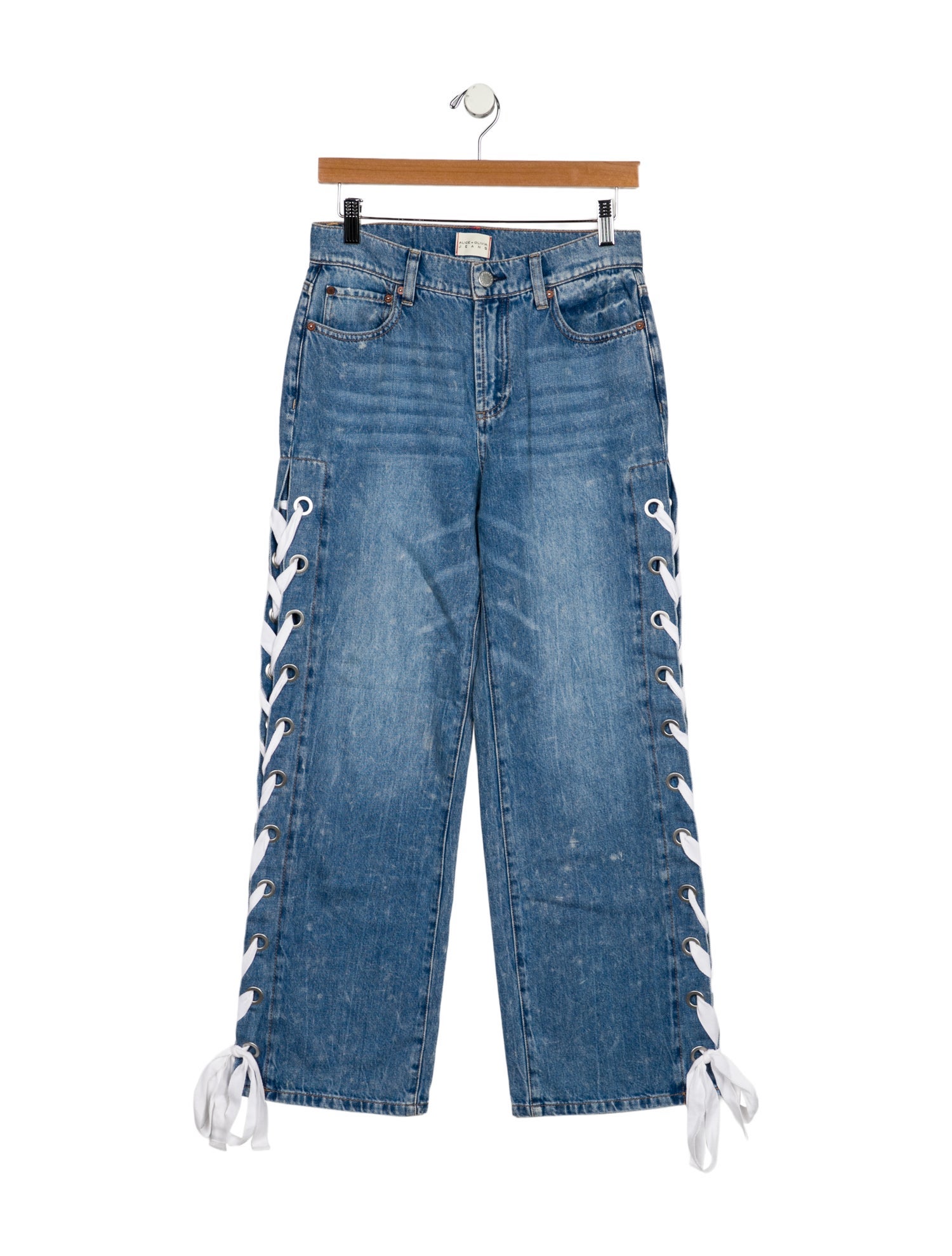 Alice + Olivia Mid-Rise Wide Leg Jeans