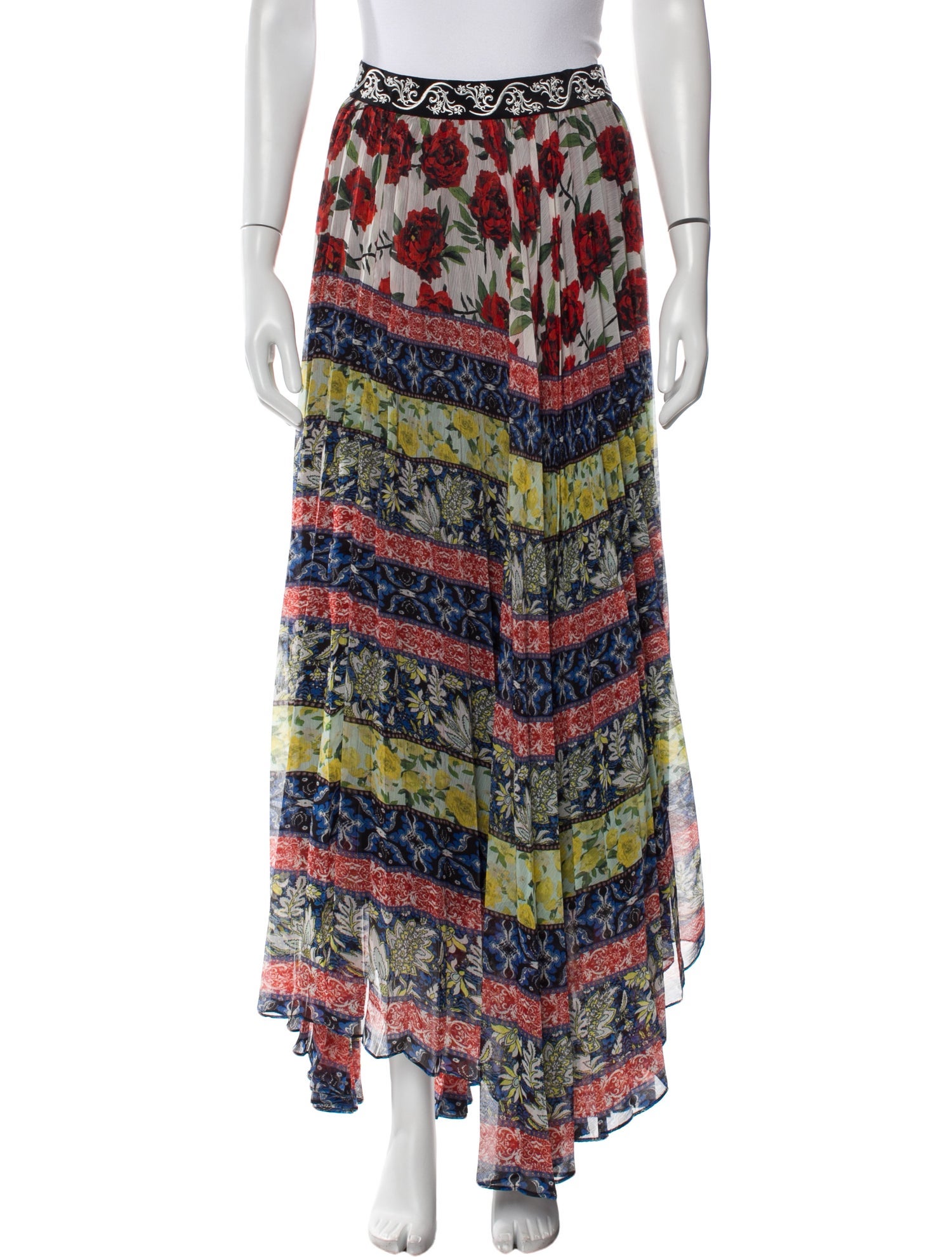 Alice + Olivia Floral Print Midi Length Skirt