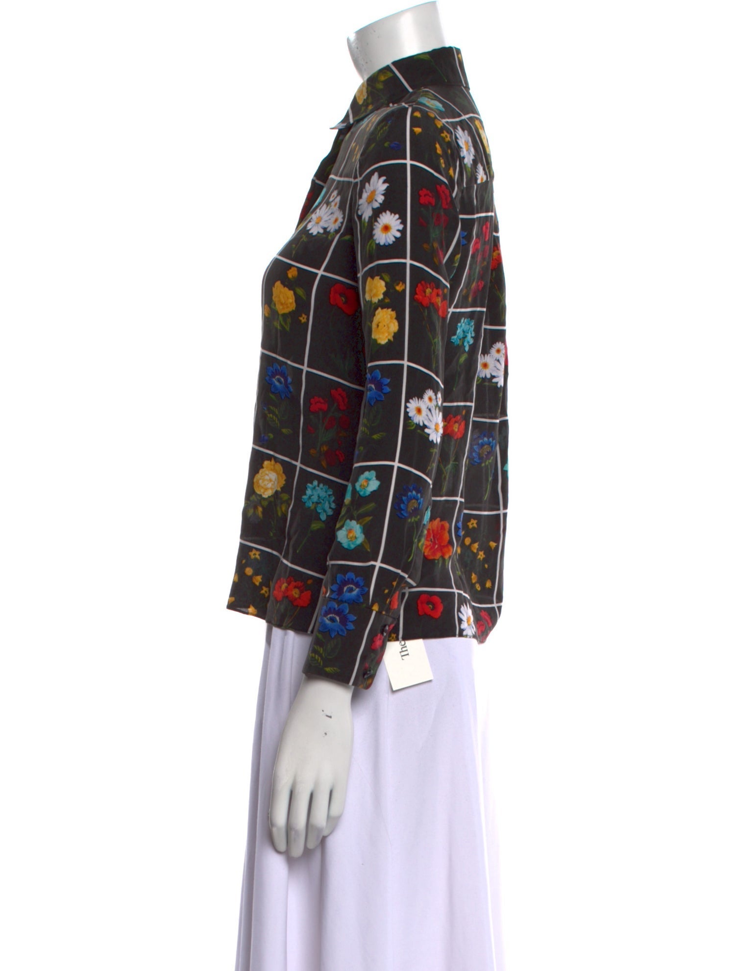 Alice + Olivia Silk Printed Button-Up Top