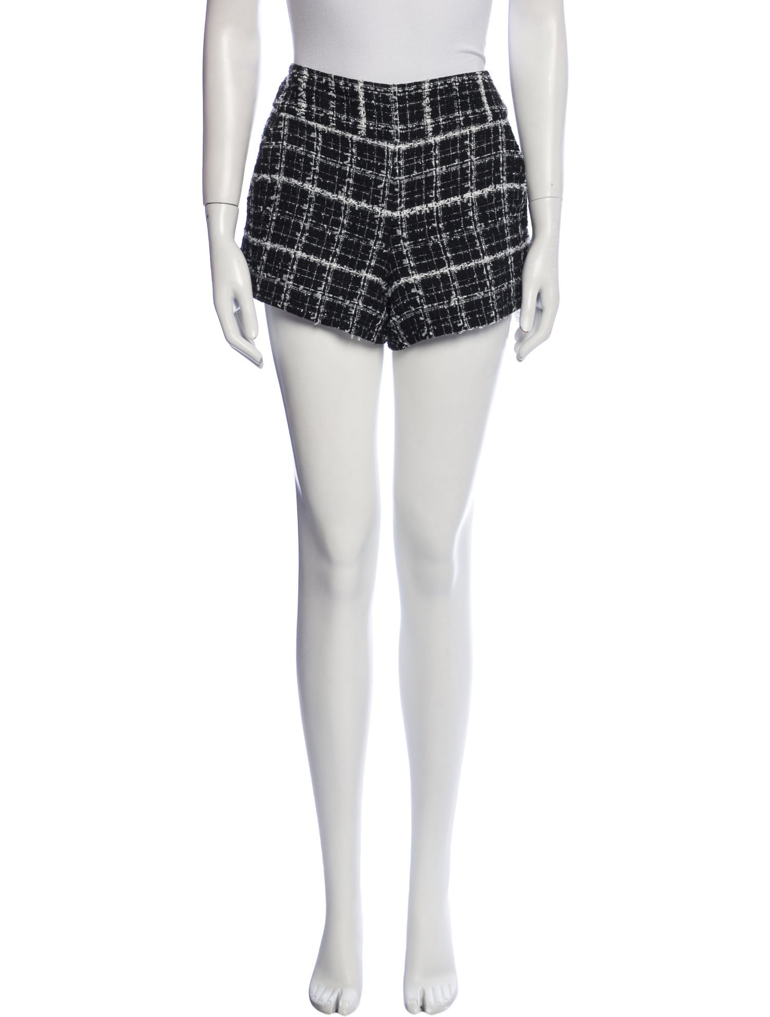 Alice + Olivia Plaid Print Mini Shorts