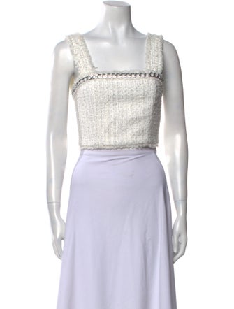 Alice + Olivia Square Neckline Sleeveless Crop Top