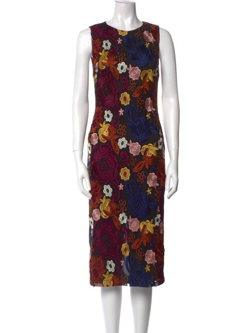 Alice + Olivia Floral Print Midi Length Dress