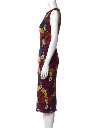 Alice + Olivia Floral Print Midi Length Dress