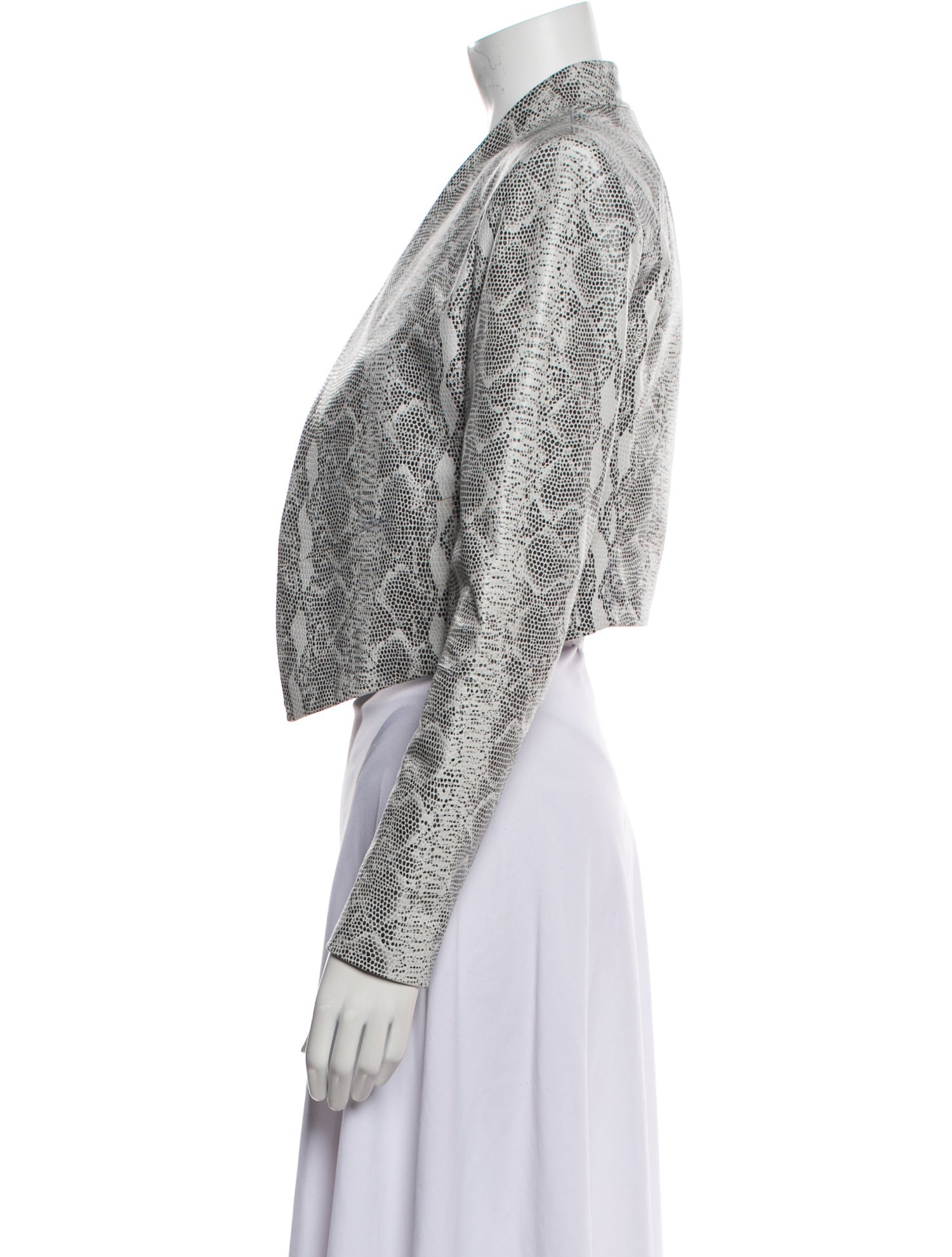 Alice + Olivia Leather Animal Print Evening Jacket